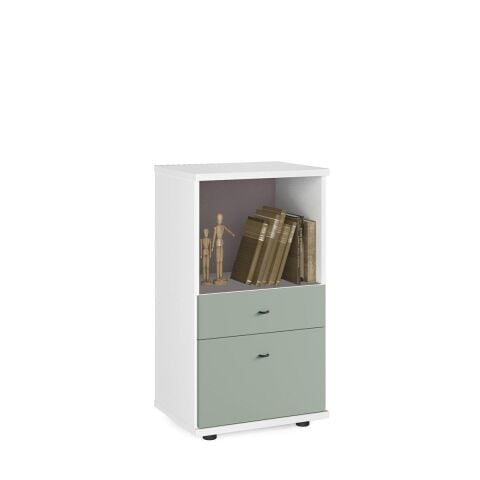 Sodade Kitaplık M3CH2 51X40 H91,5 cm Beyaz-Yeşil