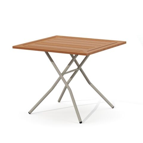 Esso Bahçe İroko Gri Masa 90x90