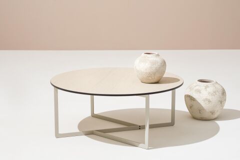 Terna Bahçe Laminat Krem Sehpa Çap:90