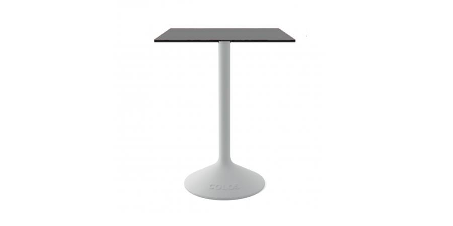 Stato B Bahçe Beyaz Ayaklı Gri Masa 70X70