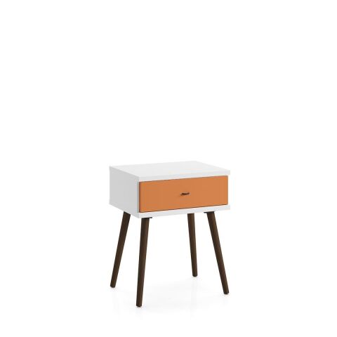 Sodade Komodin M3CM 100X40 H53 cm Beyaz-Turuncu