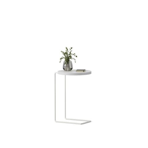 Bremen Zigon Sehpa 3'lü Set Laminant Parlak Beyaz Satin Epoksi Ayak