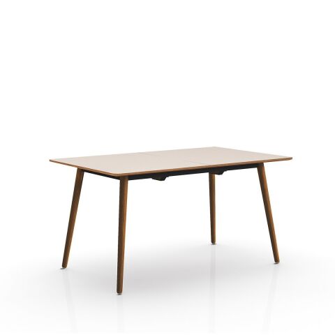 Pinocchio Açılır Kapanır Yemek Masası 90X190 H75 Beyaz - Smoked Meşe Ayak