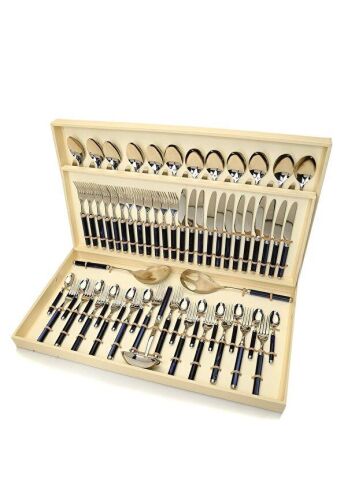 Rivadossi Rodi Lacivert 75 Parça Çatal Bıçak Seti