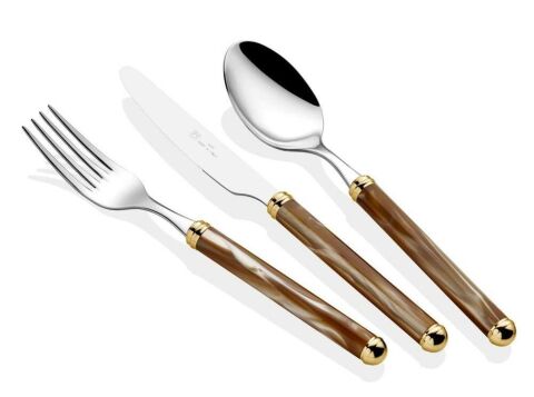 Rivadossi Rodi Şampanya Rengi Altın 75 Parça Çatal Bıçak Seti
