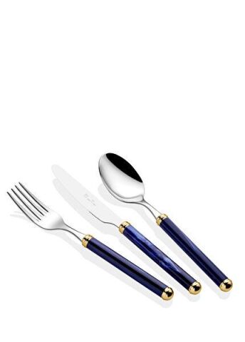 Rivadossi Rodi Lacivert Renk Altın 75 Parça Çatal Bıçak Seti