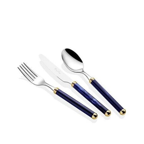 Rivadossi Rodi Lacivert Renk Altın 36 Parça Çatal Bıçak Seti