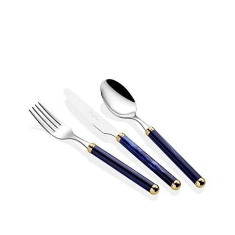 Rivadossi Rodi Lacivert Renk Altın 36 Parça Çatal Bıçak Seti