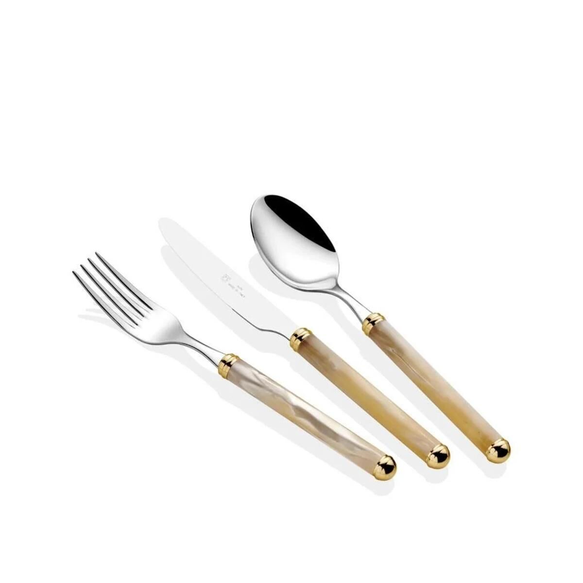 Rivadossi Rodi Kemik Rengi Altın 36 Parça Çatal Bıçak Seti