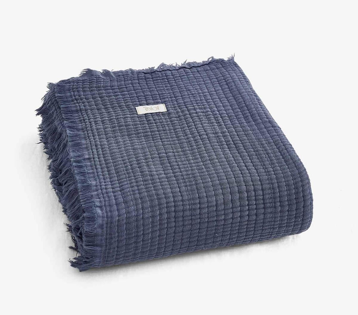 Jojo Mia Adya Çift Kişilik Yatak Örtüsü 240x260 Denim