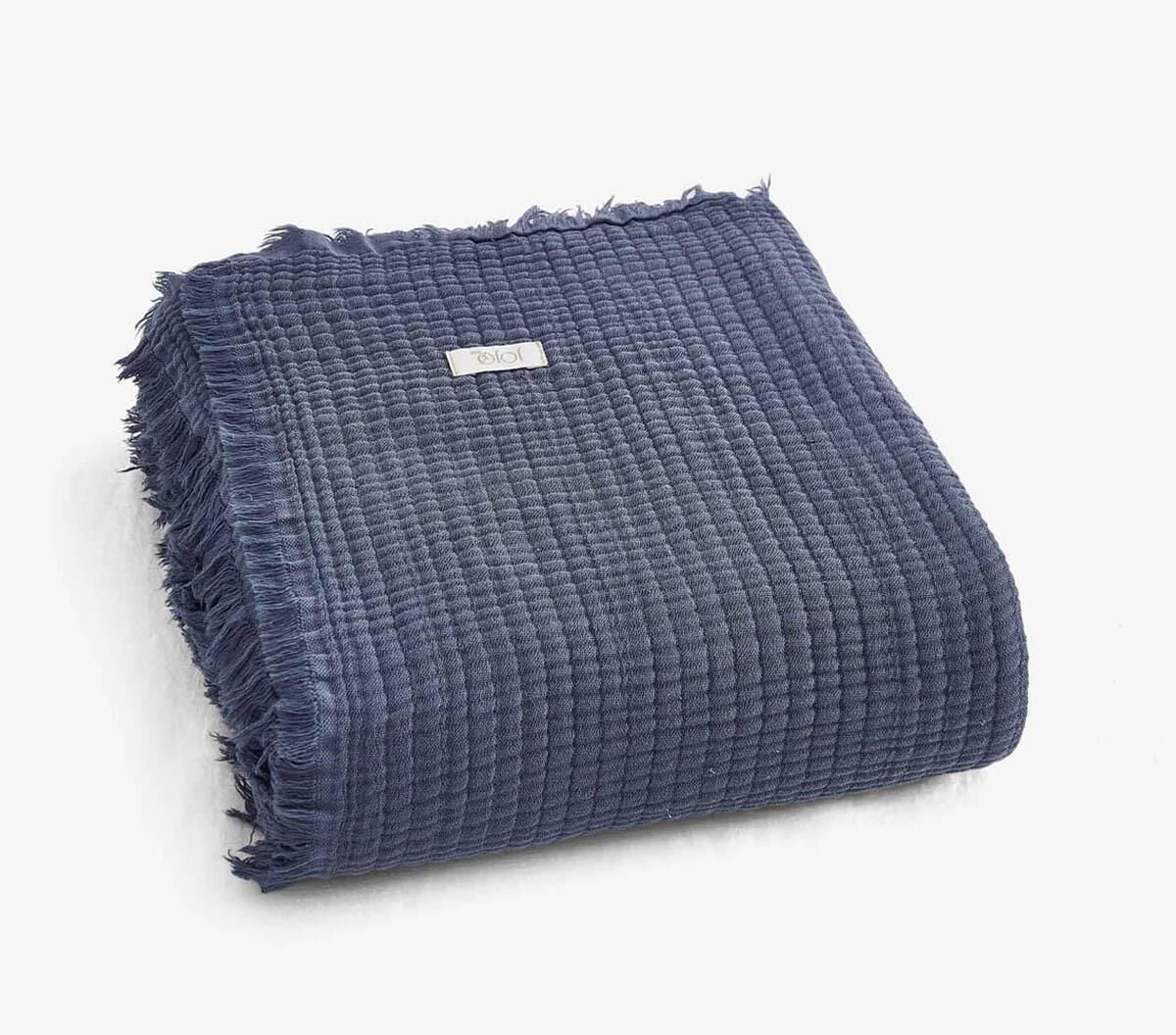 Jojo Mia Adya Çift Kişilik Yatak Örtüsü 240x260 Denim