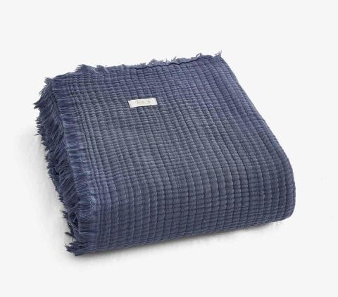 Jojo Mia Adya Çift Kişilik Yatak Örtüsü 240x260 Denim