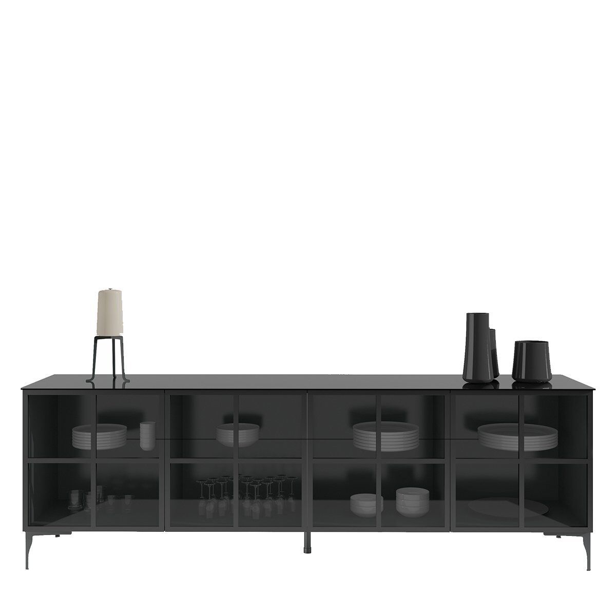 Babil Cam Büfe S2 Sbb4c Siyah Cam