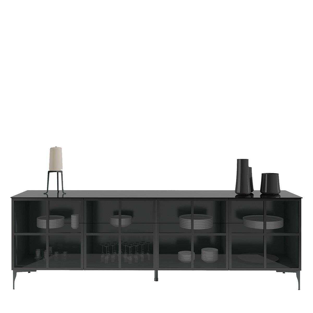Babil Cam Büfe S2 Sbb4c Siyah Cam