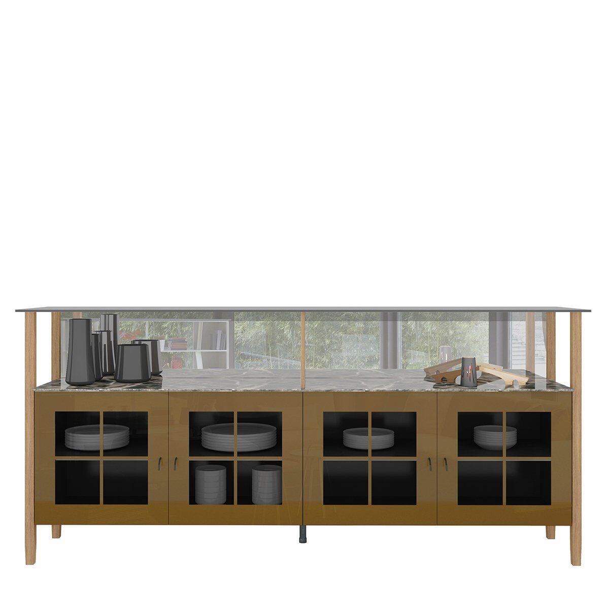 Saba Mermer Büfe S0 Sbs4cg Bruno Perla Smoked Meşe