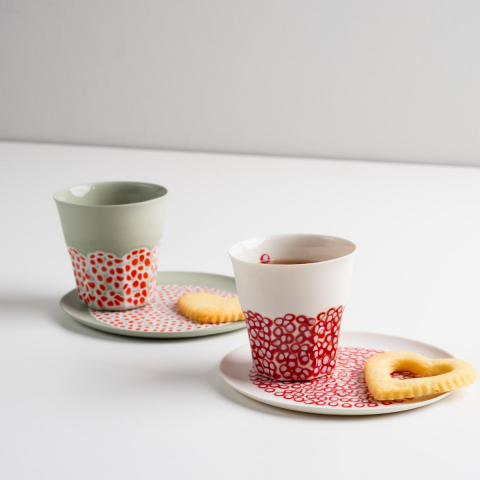 Koi Adaçayı Mini Porselen Bardak Yeşil