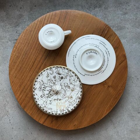 Sufi İrismano Türk Kahve Fincanı Seti 2'li Altın