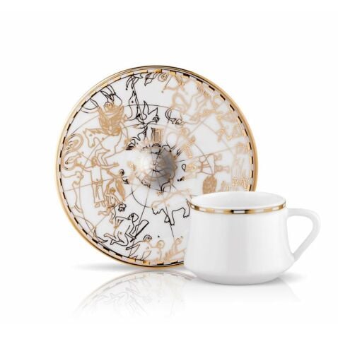 Sufi İrismano Türk Kahve Seti 2'li Altın