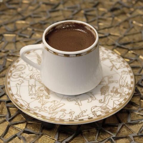 Sufi İrismano Türk Kahve Fincanı Seti 2'li Altın