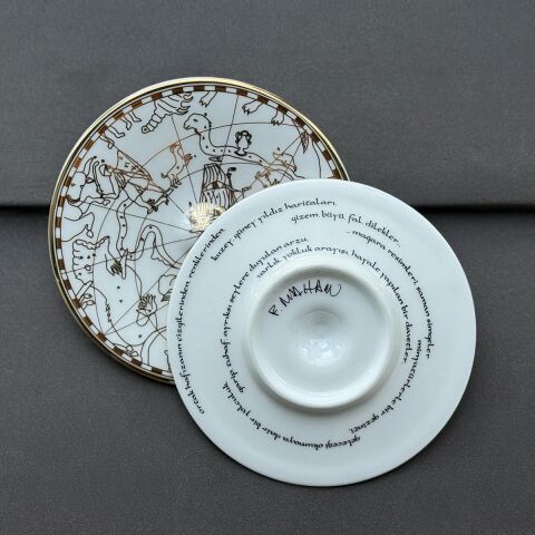 Sufi İrismano Türk Kahve Fincanı Seti 6'lı Altın