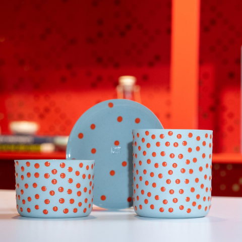 Koi Dot Mini Porselen Tabak Mavi