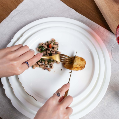 Eser-i İstanbul 6 Kişilik Yemek Takımı 24 Parça Altın 31 cm