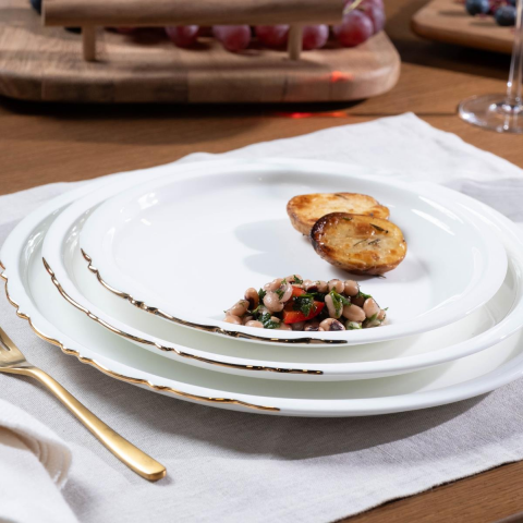 Eser-i İstanbul 6 Kişilik Yemek Takımı 24 Parça Altın 31 cm