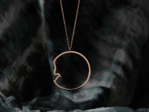 Sev Gümüş Kolye 24 Ayar Altın Kaplama Rose