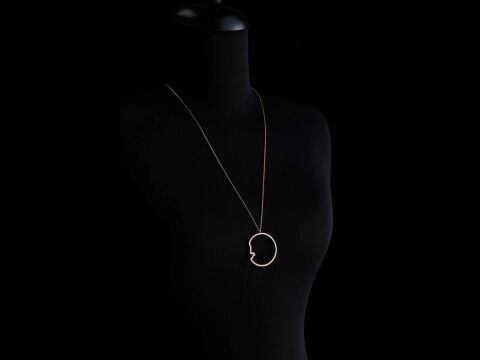 Sev Gümüş Kolye 24 Ayar Altın Kaplama Rose