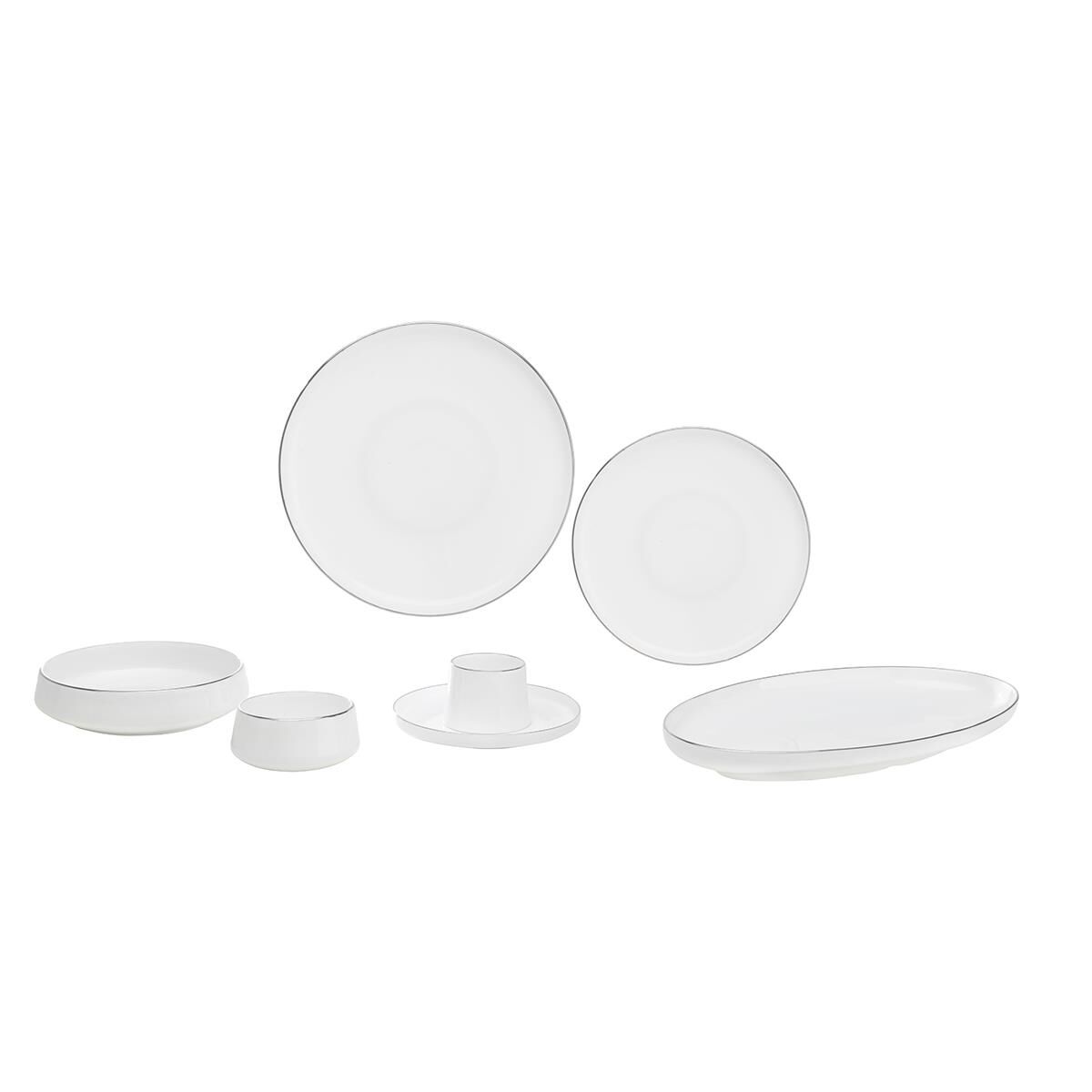 Sufi 6 Kişilik Kahvaltı Takımı 37 Parça Platin