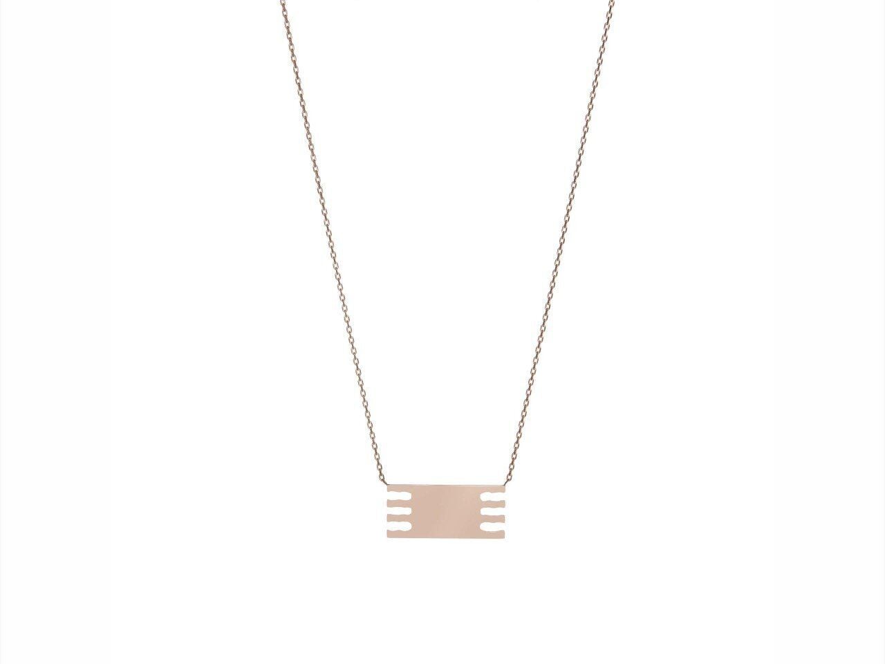 Bereket Gümüş Kolye 24 K Altın Kaplama Rose