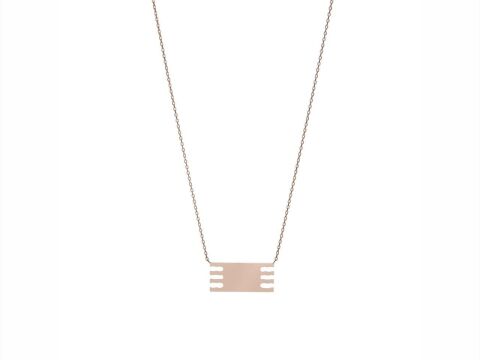 Bereket Gümüş Kolye 24 K Altın Kaplama Rose