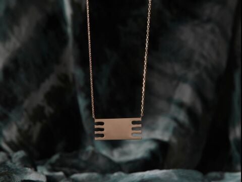 Bereket Gümüş Kolye 24 K Altın Kaplama Rose