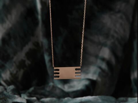 Bereket Gümüş Kolye 24 K Altın Kaplama Rose