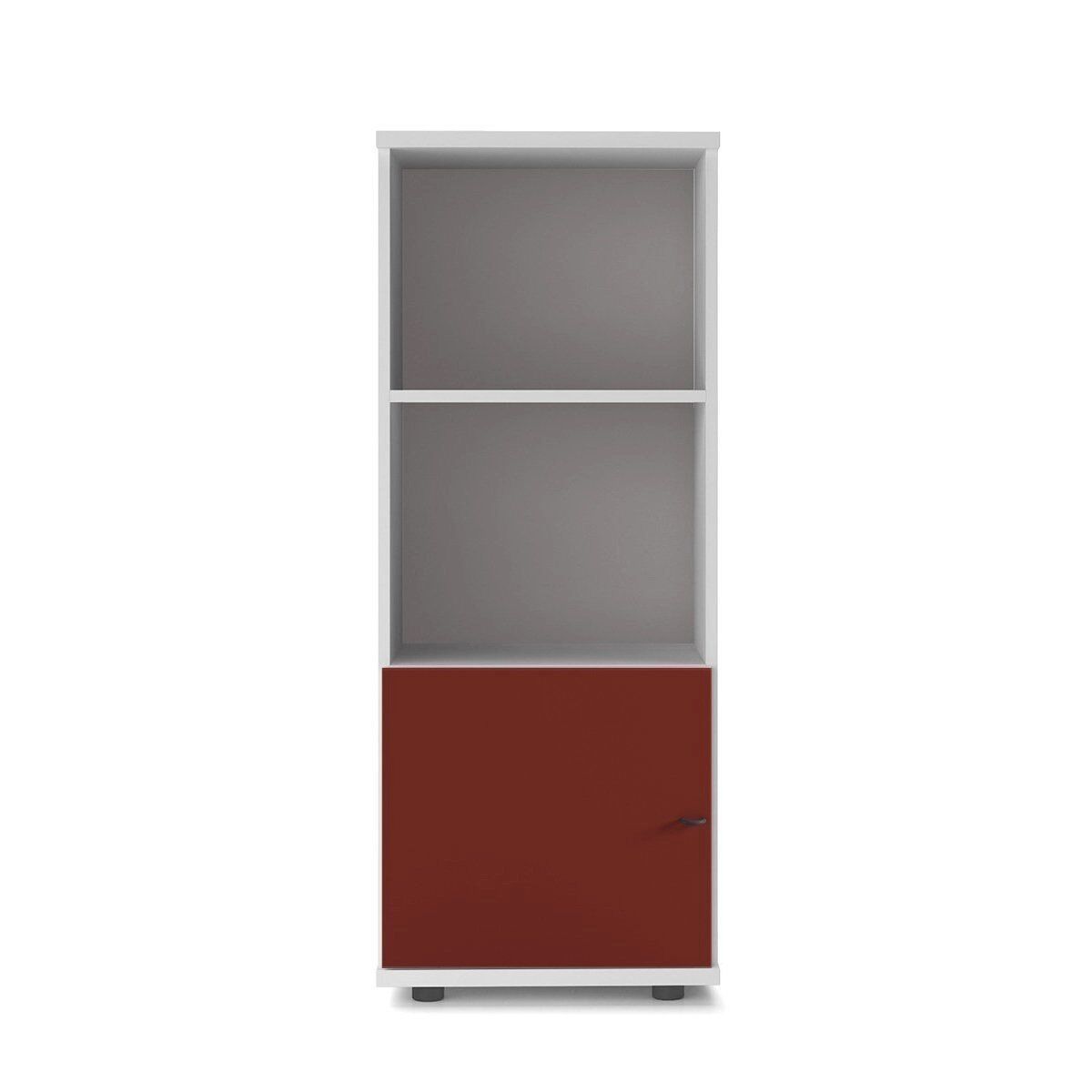 Sodade Kitaplık M3KH3 51X40 H130 cm Beyaz - Kırmızı