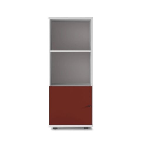 Sodade Kitaplık M3KH3 51X40 H130 cm Beyaz - Kırmızı