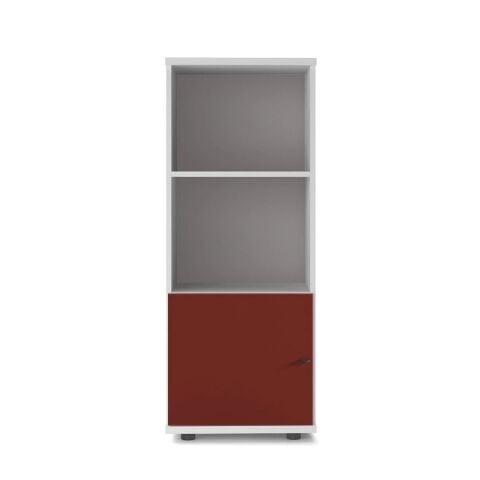 Sodade Kitaplık M3KH3 51X40 H130 cm Beyaz - Kırmızı