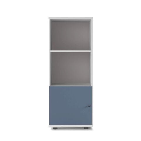 Sodade Kitaplık M3KH3 51X40 H130 cm Beyaz - Mavi