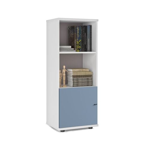 Sodade Kitaplık M3KH3 51X40 H130 cm Beyaz - Mavi