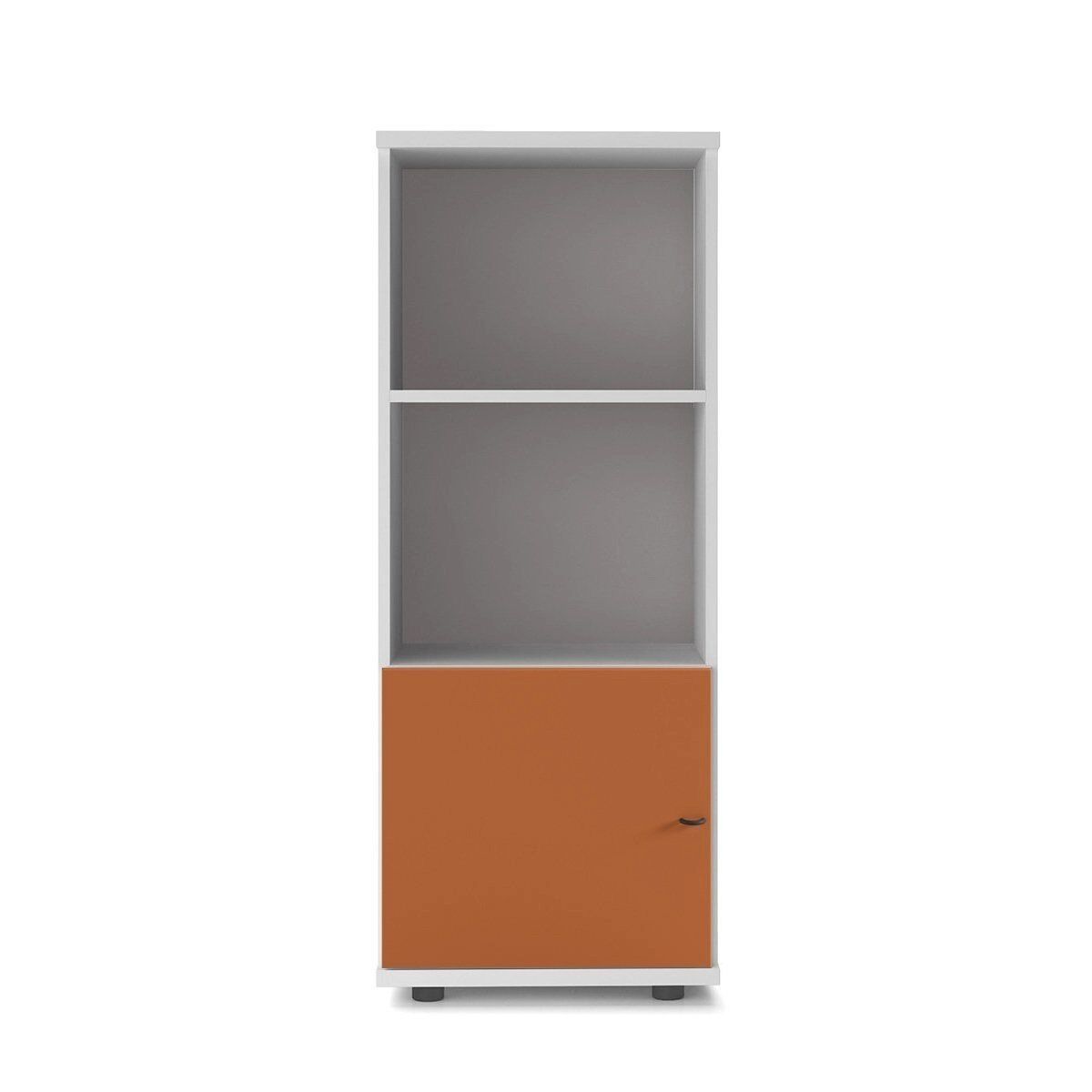 Sodade Kitaplık M3KH3 51X40 H130 cm Beyaz - Turuncu