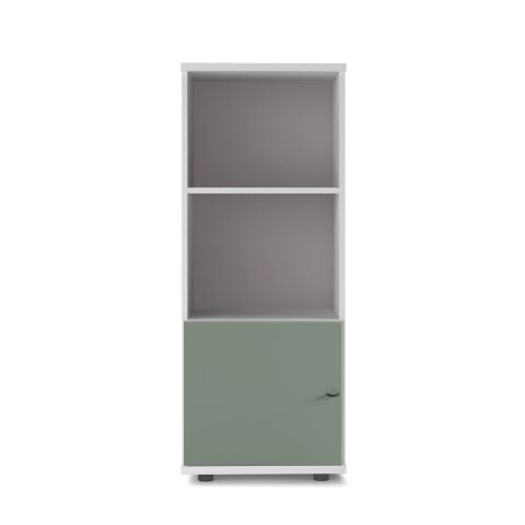 Sodade Kitaplık M3KH3 51X40 H130 cm Beyaz - Yeşil