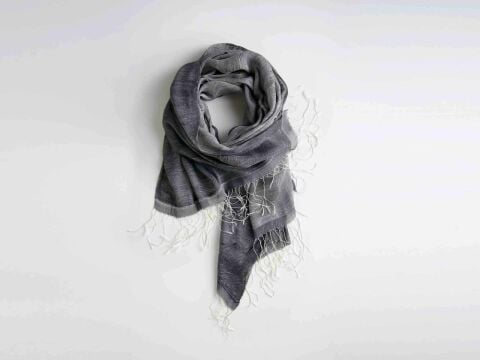 Tülü Şal Siyah %100 İpek