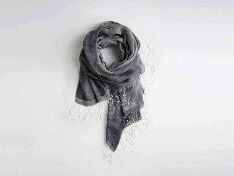 Tülü Şal Siyah %100 İpek