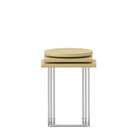 Bremen Zigon Sehpa 3'lü Set Anigre Laminat Kromaj Ayak