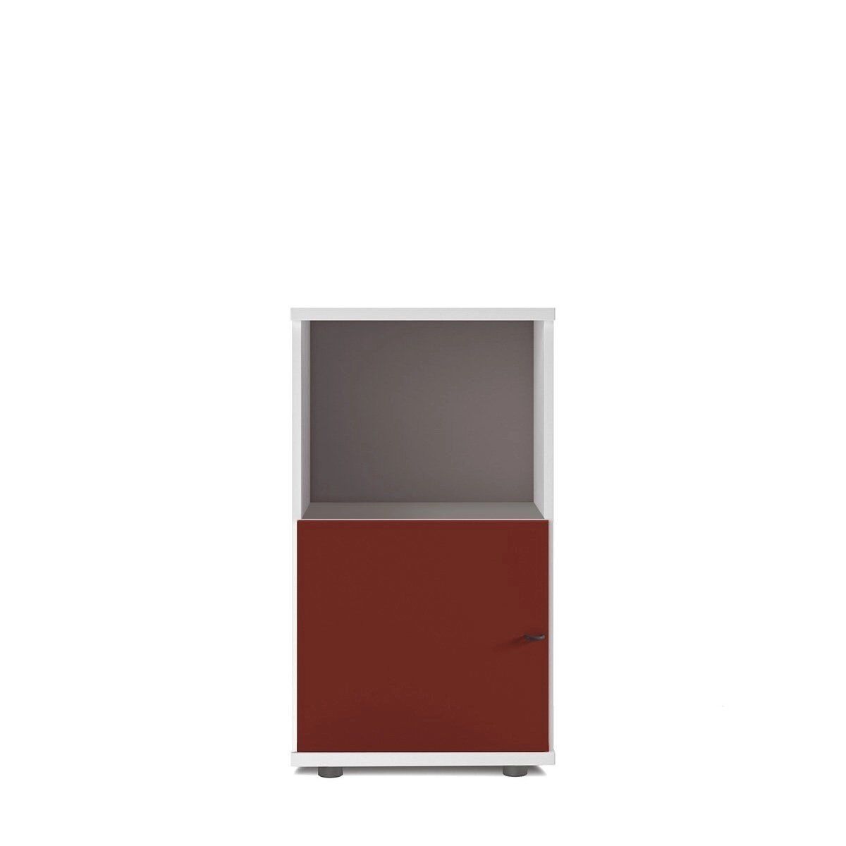 Sodade Kitaplık M3KH2 51X40 H91,5 cm Beyaz - Kırmızı