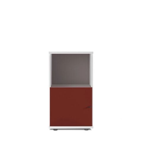 Sodade Kitaplık M3KH2 51X40 H91,5 cm Beyaz - Kırmızı