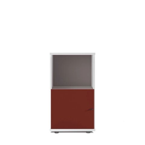 Sodade Kitaplık M3KH2 51X40 H91,5 cm Beyaz - Kırmızı