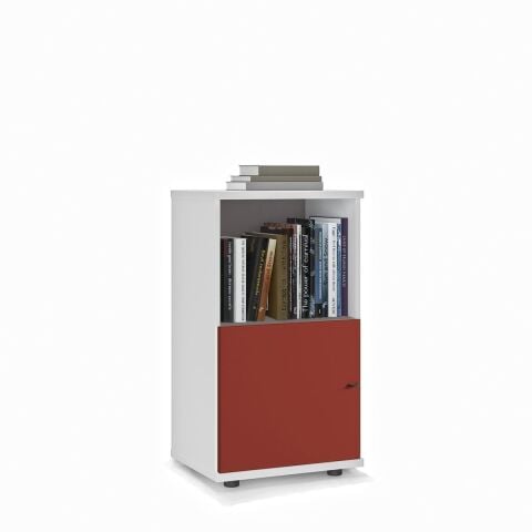 Sodade Kitaplık M3KH2 51X40 H91,5 cm Beyaz - Kırmızı
