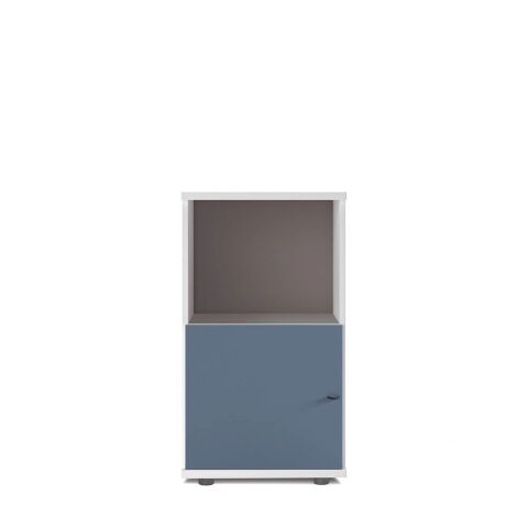 Sodade Kitaplık M3KH2 51X40 H91,5 cm Beyaz - Mavi