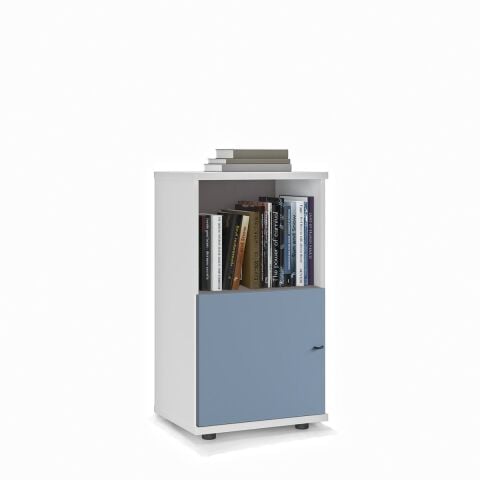 Sodade Kitaplık M3KH2 51X40 H91,5 cm Beyaz - Mavi